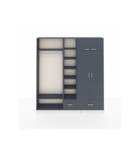 Arges Gardrop 12 Raflı 2 Çekmeceli 2 Askılı 220x30x243 Antrasit-Antrasit