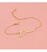 Kişiye Özel 925 Ayar Gümüş İsim Bileklik (Gold)
