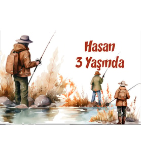 Balıkçılık Temalı Doğum Günü Afişi -2 35X50 cm