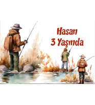 Balıkçılık Temalı Doğum Günü Afişi -2 35X50 cm