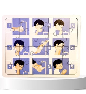 Moon Beavers İslamı Öğreniyorum Puzzle Serisi - Erkek Abdest 83017,İslami Eğitici Öğretici Ahşap Oyuncak