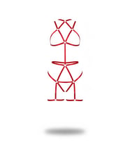 Mulvxbrf Brf02 Kırmızı Body Harness Saten Şeritli Metal Halka Detaylı - Brf1200 (Mulvix)