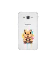 Samsung Galaxy J7 ile Uyumlu Splash Kapibara Tasarımlı Şeffaf Silikon Kılıf