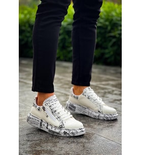 KB-02  Kuback Bağcıklı Crocodile Beyaz Gazete Günlük Erkek Ayakkabı