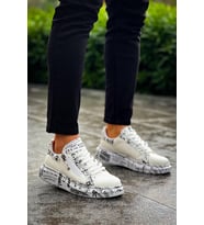 KB-02  Kuback Bağcıklı Crocodile Beyaz Gazete Günlük Erkek Ayakkabı