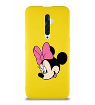 Oppo Reno 2Z Soft Premier Kapak Minnie Mouse-B Tasarımlı Silikon Kılıf - Sarı (Şeffaf)
