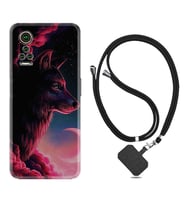 General Mobile GM 21 Pro GM 22 Pro Plus Kılıf Boyun Askılı Silikon Wolf and Moon 1380
