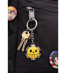 Anime Heart Pirates Desenli Metal Anahtarlık Gümüş Renk Unisex Yetişkin