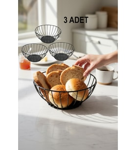 3 LÜ TEL EKMEKLİK & MEYVELİK - 19 CM ÇAP