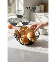 3 LÜ TEL EKMEKLİK & MEYVELİK - 19 CM ÇAP