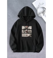 Nevermind Unisex Kadın Erkek Sigara Dudak Modeli Oversize Sweatshirt (Siyah)