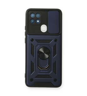 Oppo A15 Kılıf Pars Lens Yüzüklü Silikon - Lacivert