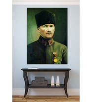 Atatürk Mustafa Kemal Kanvas Tablo Okullara İşyerlerine Uygun (8 Farklı Ölçü)