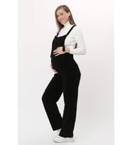 Luvmabelly MYRA6111 - Siyah Kadife Hamile Salopet