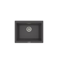 POLEX Cristalüx Granit Eviye P-09 Tezgah Altı Ve Tezgah Üstü Kare Mutfak Evyesi 55,5x43,5cm (Antrasit)