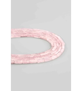 Pembe Kuvars Doğal Taş Parlak Pembe Dikdörtgen Kesim 4x13mm Dizi [AA]