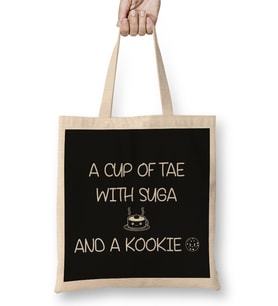 Bts Bangtan Boys Kpop A Cup Of Tae With Suga And A Kookie Bez Çanta Uzun Saplı