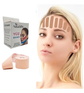 Beauty Tape Yüz Yogası İçin Face Tape Yüz Germe Bandı Bej Renk