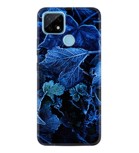 Realme C11 C21 C21Y C25Y C11 2021 Kılıf Desemli Silikon Blue Foid 1628