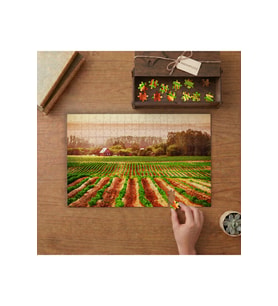 Tarla - Doğa - Çiiftlik Evi Tasarımı 240 parça Ahşap Puzzle Ahşap Kutuda MP06096