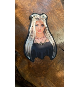 ZZİRKON TAŞLI BONCUKLU KIZ GÖRSELLİ ARMA DİKİŞ APLİKE 25X16 CM