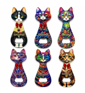Kedi Tasarımı İstanbul Temalı Buzdolapı Süsü Magnet Alk5408
