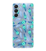 PrintiFy Samsung Galaxy A25 ile Uyumlu Nazar Boncuğu 3 Baskılı Kamera Korumalı Şeffaf Silikon Kılıf