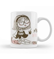 Chica De Dibujos Animados Love My Life Kupa Bardak Porselen