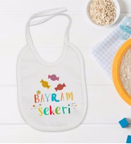 BK Kids Bayram Şekeri Tasarımlı Bebek Mama Önlüğü - Model 1