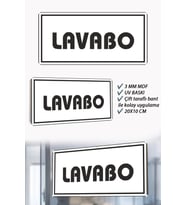 Lavabo Yazılı Beyaz MDF Kapı Levhası