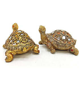 Şans Kaplumbağaları Aynalı 10 Cm İkili Set (Karışık)