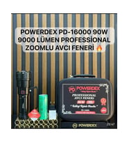 Powerdex PD-16000 90W 9000 Lümen Profesyonel Zoomlu Uzun Menzilli Avcı El Feneri LED Özellikli
