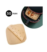50 Adet Air Fryer Pişirme Kağıdı Tek Kullanımlık Hava Fritöz Yapışmaz Yağlı Kağıt Delikli Model (5343)