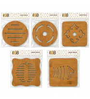 KARE=16.4X16.4CM - YUVARLAK:16.4CM MIX DESEN BAMBU - AHŞAP NİHALE - HERHANGİ BİR MODEL GÖNDERİLİR (5343)