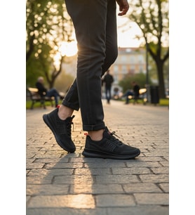 Enoch Erkek Günlük Spor Ayakkabı Tam Örme Sneaker Kafes Desenli Esnek Yürüyüş Modeli