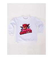 Pj maskeliler Owlette baskılı pamuklu kumaş çocuk sweatshirt (Beyaz)