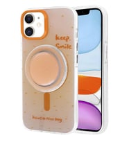 iPhone 11 Kılıf Magsafe Şarj Özellikli Tak-Çıkar Pop Soketli Tiktok Kapak (Turuncu)