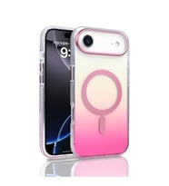 Coverzone iPhone 17 Air i�in K?l?f MagSafe ile uyumlu Transparan Renk Ge�i?li Z-Toros M-safe Kablosuz ?arj destekli Gradyan Tasar?m IPHONE 17 Air ?LE UYUMLU KILIF Rose Pembe
