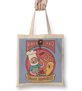 Adventure Time Bacon Pancakes 0101 Bez Çanta Uzun Saplı