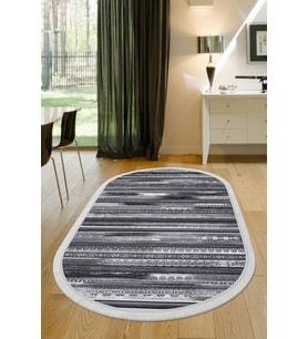 Dijidekor Halı Gri Cool Köln Yıkanabilir Saçaklı Oval Kesme İnce Yolluk Kilim Salon Halısı Modeli