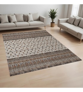 Eliana Home Dijital Baskı Yıkanabilir Kaymaz Taban Salon Halısı Ve Yolluk LN141-FNL446 (Kahverengi)