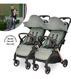 Lorelli Loret Otomatik Katlanan Kabin Boy & İkiz Bebek Arabası - Green (Standart)