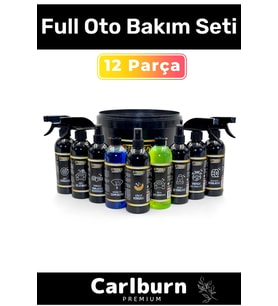 Premium 12 Parça Jant Lastik Cila Motor İç Diş Yüzey Temizliği Bakımı Kovalı Full Oto Bakım Seti