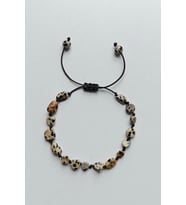 Doğal Dalmaçyalı Jasper Bileklik Makrome Ayarlı 304-1