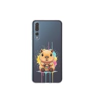Huawei P20 Pro ile Uyumlu Splash Kapibara Tasarımlı Şeffaf Silikon Kılıf
