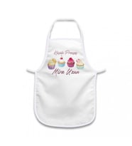 Kişiye Özel Cupcake Temalı Beyaz Biyeli Mutfak Önlüğü HK2194