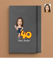 Kişiye Özel Doğum Günü Kadın Model 13x21 Gri Defter-49