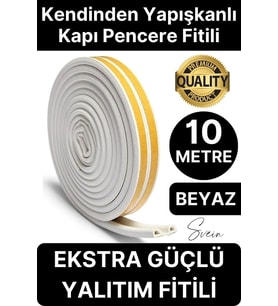 Premium Kapı Pencere Soğuk Toz Geçirmez İzolasyon Fitili Kendinden Yapışkanlı Isı Yalıtım 2x5=10 mt