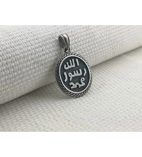 Allah Resulu Muhammet 925 Ayar Gümüş Erkek Kolye