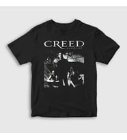 Presmono Unisex Çocuk Siyah Weathered Müzik Creed T-Shirt 530359tt